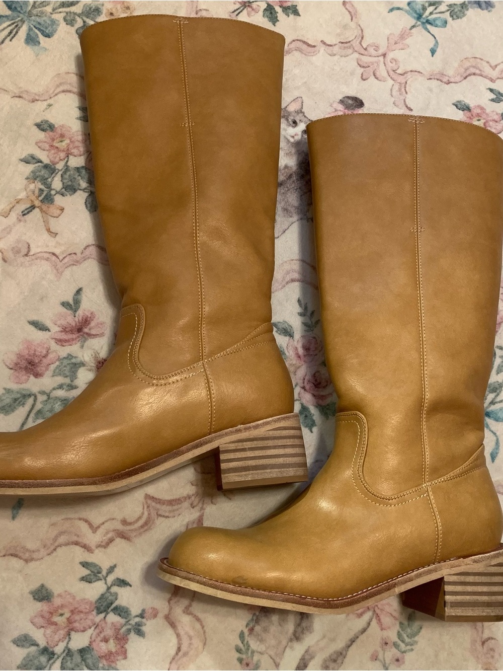 Classic Tall Vegan Leather Riding Boots - Tan